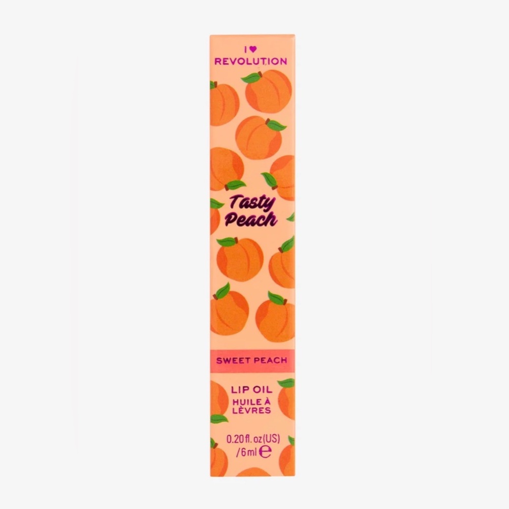 I 💜 Revolution Lip Oil in Tasty Peach ~ Light Coral Tint ~ NIB ~ Sealed - Picture 7 of 11
